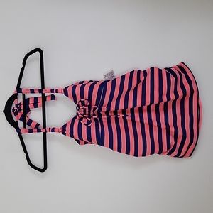 Beach Bump by Motherhood Maternity Peach & Navy Tankini Swim (Top Only) S